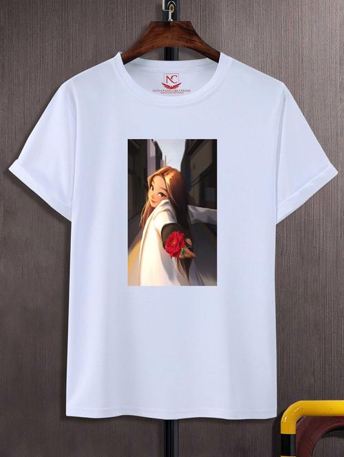 unisex white graphic printed t-shirt - 20882565 - Standard Image - 0