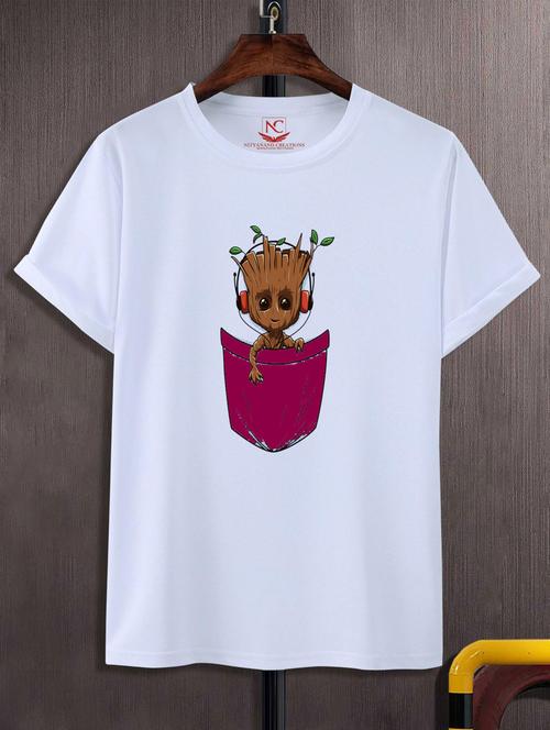 unisex white graphic print t-shirt - 20882567 - Standard Image - 0