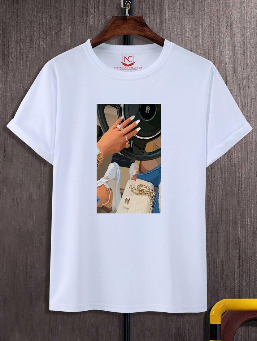 unisex white graphic print t-shirt - 20882576 - Zoom Image - 0