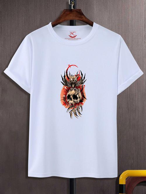 unisex white graphic print t-shirt - 20882596 -  Standard Image - 0
