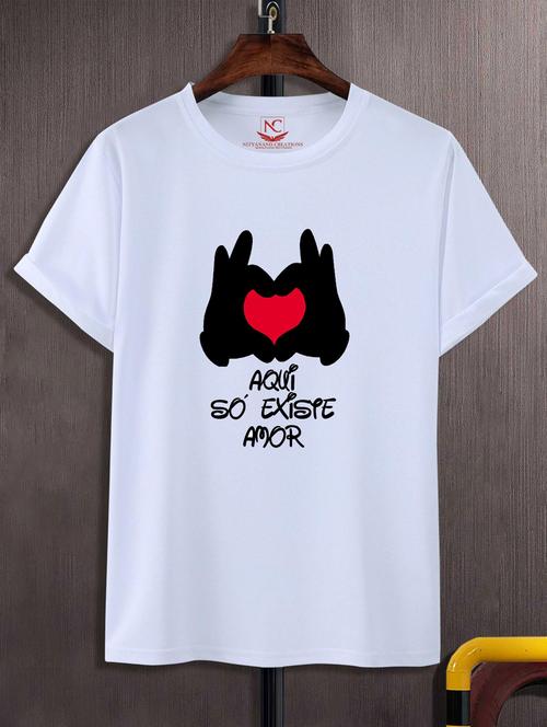 unisex white graphic printed t-shirt - 20882598 -  Standard Image - 0