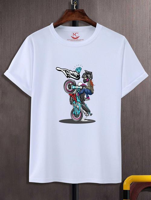 unisex white graphic printed t-shirt - 20882603 - Standard Image - 0