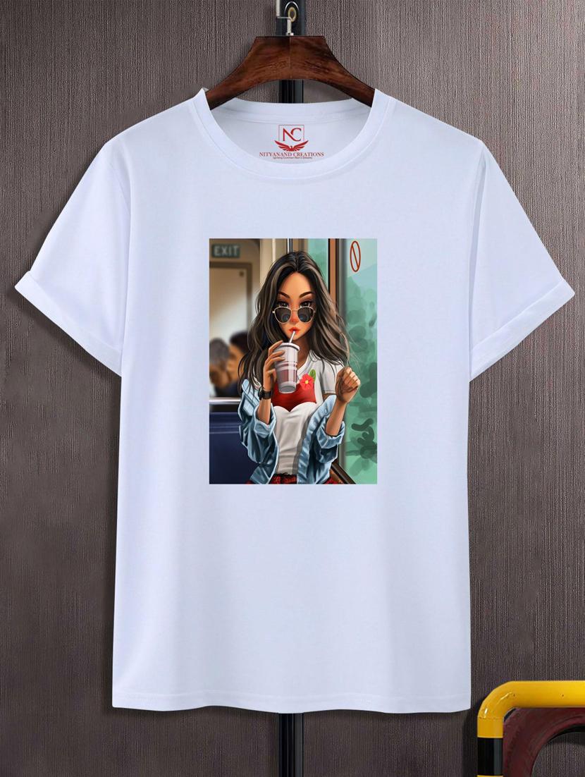 unisex white polyester graphic t-shirt - 20882624 - Zoom Image - 0