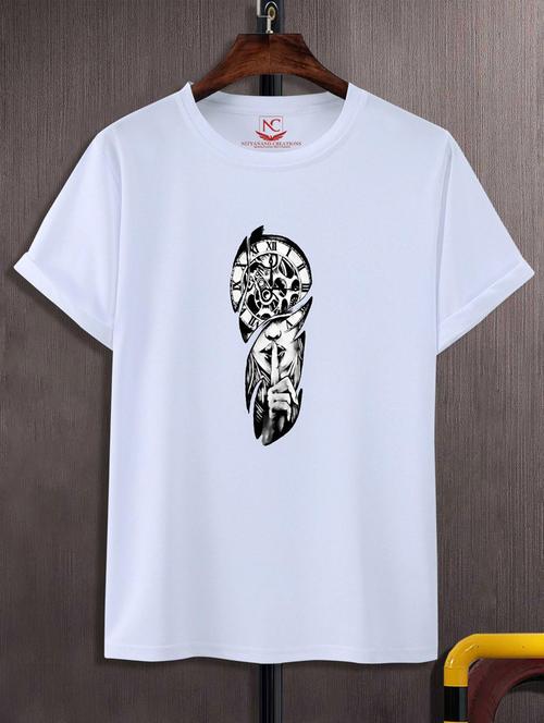 unisex white polyester graphic t-shirt - 20882631 -  Standard Image - 0