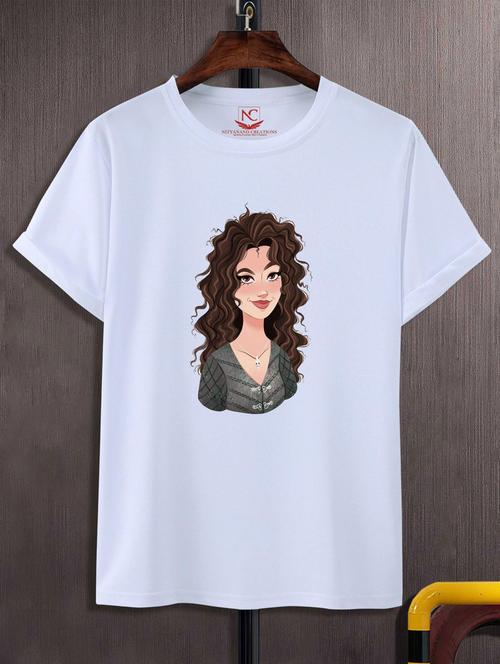 unisex white graphic print t-shirt - 20882632 - Standard Image - 0