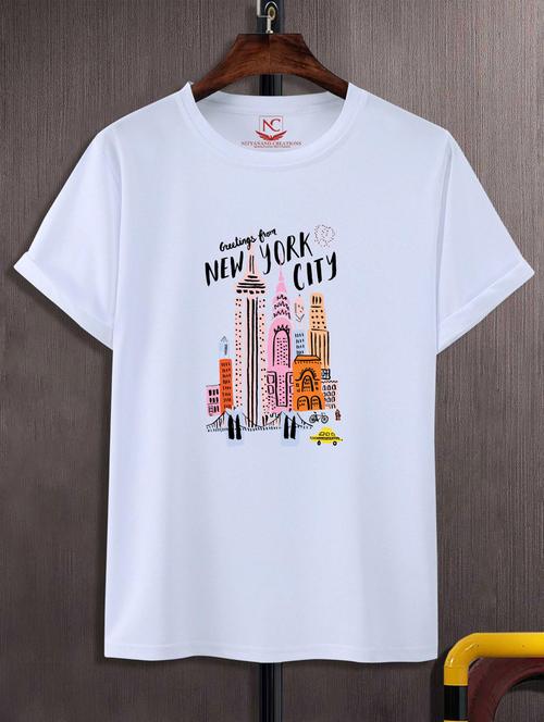unisex white graphic printed t-shirt - 20882638 - Standard Image - 0