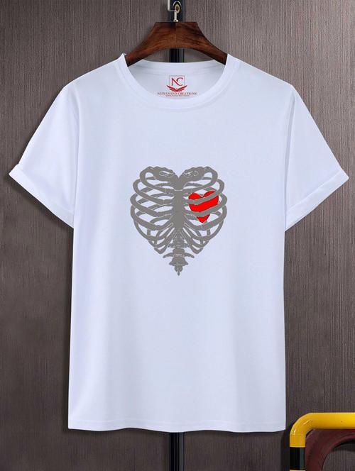 unisex white graphic print t-shirt - 20882651 -  Standard Image - 0