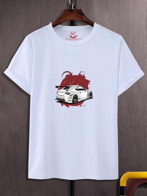 unisex white graphic print t-shirt - 20882661 -  Standard Image - 0