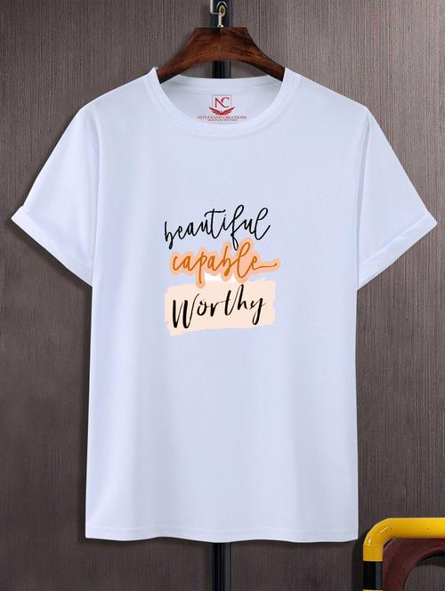 unisex white graphic printed t-shirt - 20882690 - Standard Image - 0