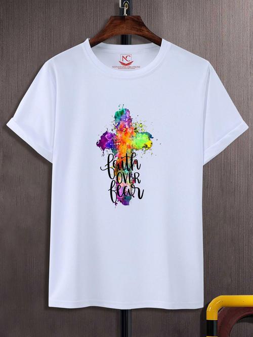 unisex white graphic printed t-shirt - 20882716 - Standard Image - 0