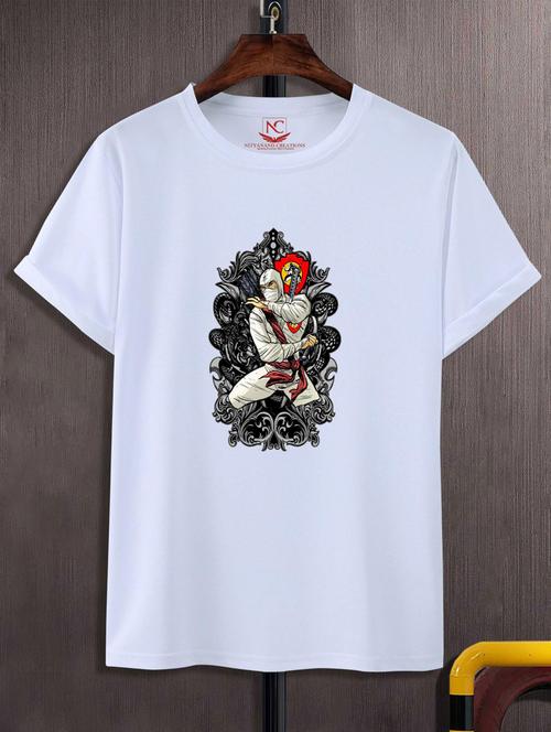 unisex white graphic print t-shirt - 20882730 -  Standard Image - 0