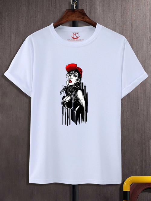 unisex white graphic printed t-shirt - 20882741 -  Standard Image - 0