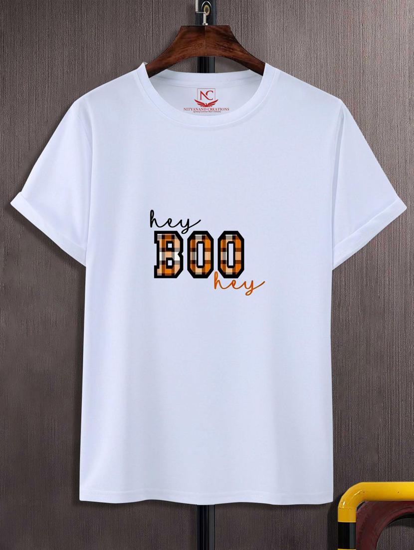 unisex white polyester typographic t-shirt - 20882768 -  Zoom Image - 0