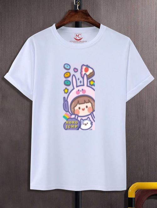 unisex white graphic printed t-shirt - 20882779 -  Standard Image - 0