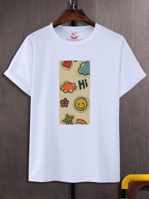 unisex white graphic printed t-shirt - 20882782 -  Standard Image - 0