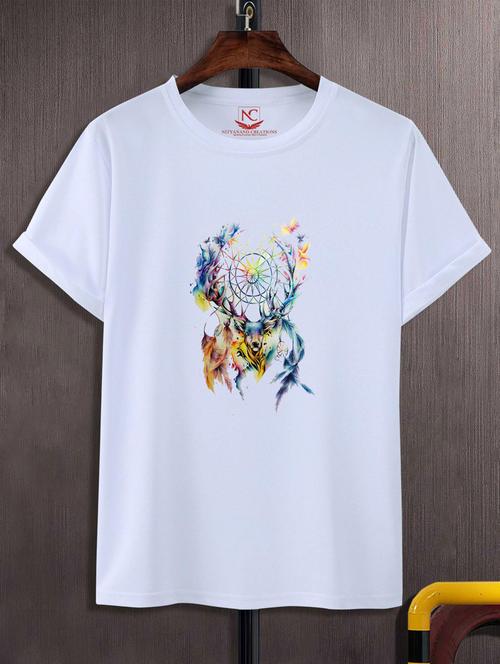 unisex white graphic printed t-shirt - 20882792 -  Standard Image - 0
