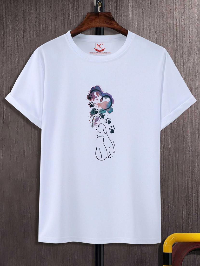 unisex white graphic print t-shirt - 20882799 - Zoom Image - 0