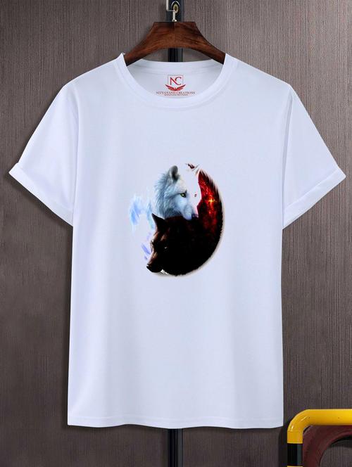 unisex white graphic print t-shirt - 20882806 -  Standard Image - 0