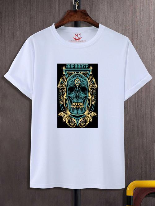 unisex white graphic printed t-shirt - 20882807 - Standard Image - 0