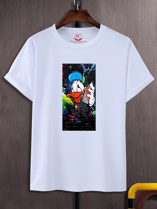 unisex white graphic printed t-shirt - 20882841 - Standard Image - 0