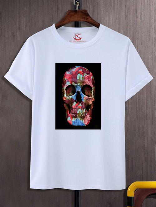 unisex white graphic printed t-shirt - 20882844 - Standard Image - 0