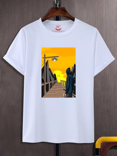 unisex white graphic printed t-shirt - 20882864 -  Standard Image - 0