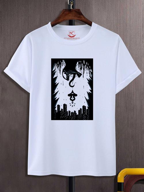 unisex white graphic printed t-shirt - 20882907 -  Standard Image - 0