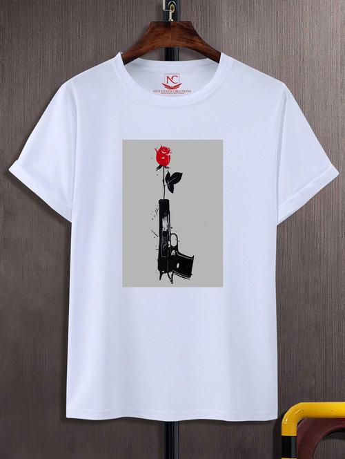 unisex white graphic printed t-shirt - 20882912 - Standard Image - 0