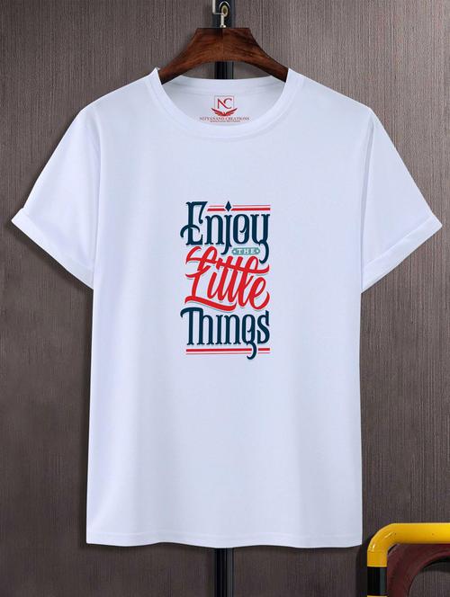 unisex white graphic printed t-shirt - 20882925 - Standard Image - 0