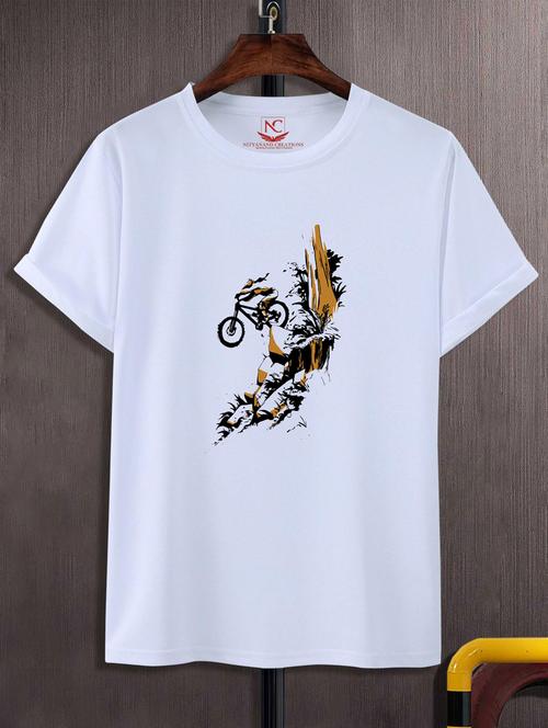 unisex white graphic printed t-shirt - 20882954 - Standard Image - 0
