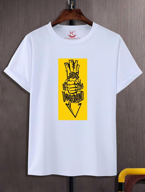 unisex white graphic printed t-shirt - 20882955 -  Standard Image - 0