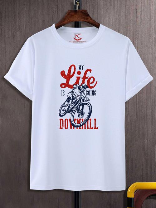 unisex white graphic printed t-shirt - 20883011 - Standard Image - 0