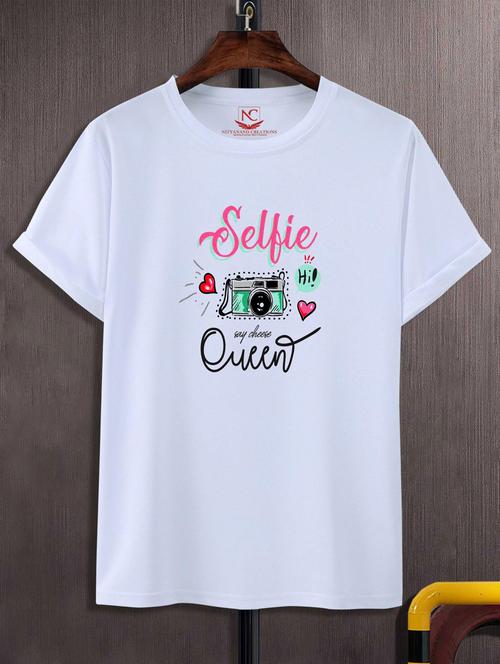unisex white graphic print t-shirt - 20883039 - Standard Image - 0