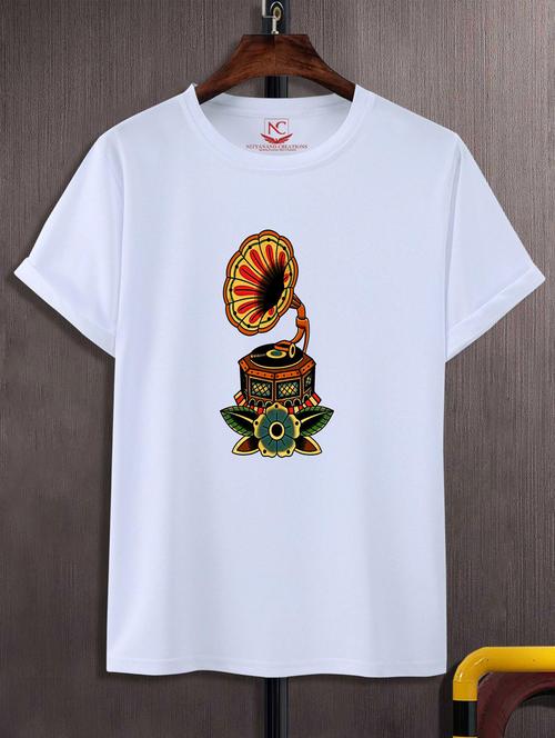 unisex white graphic print t-shirt - 20883060 - Standard Image - 0