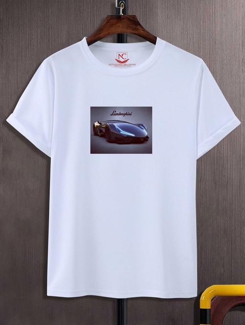 unisex white polyester graphic t-shirt - 20883105 - Standard Image - 0