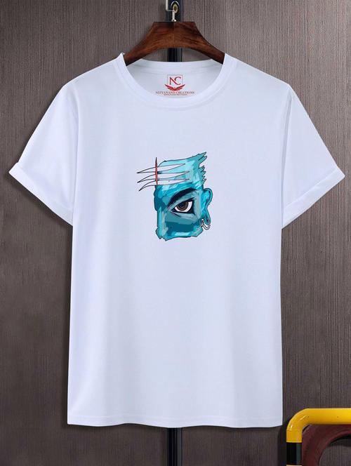 unisex white graphic print t-shirt - 20883110 - Standard Image - 0