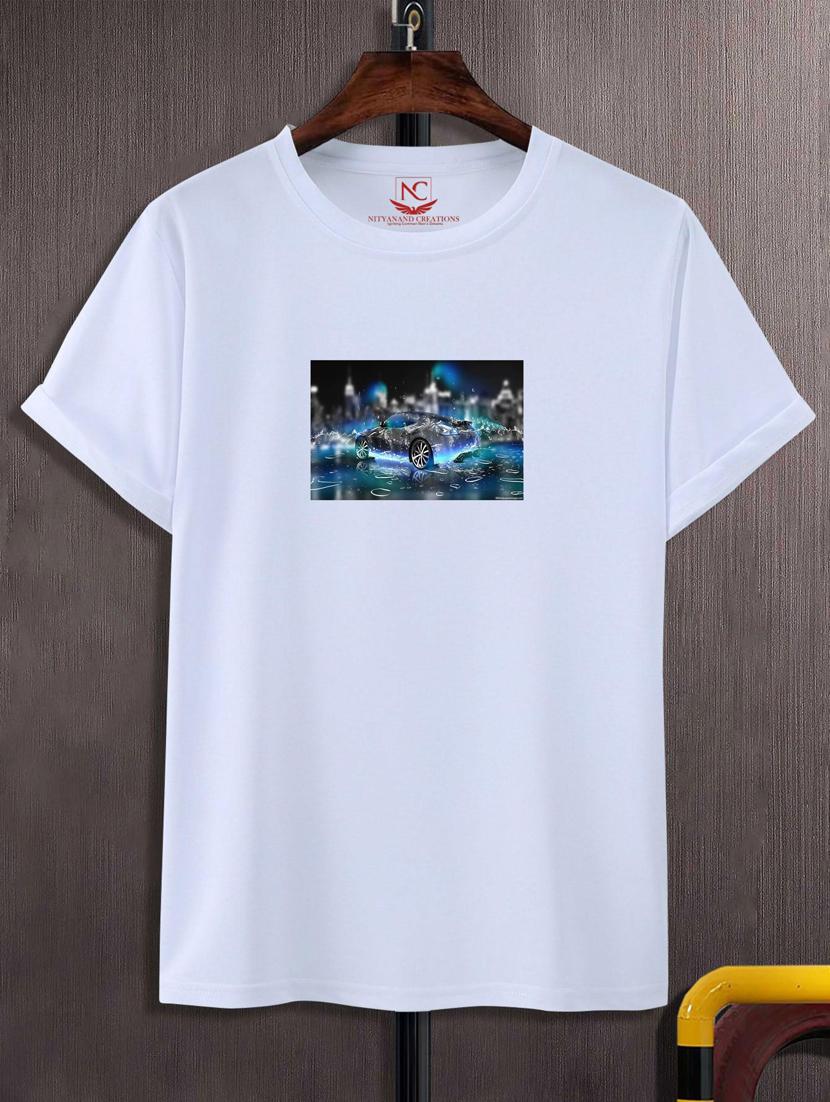 unisex white polyester graphic t-shirt - 20883137 - Zoom Image - 0
