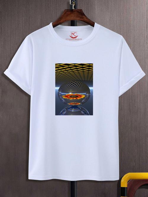 unisex white polyester graphic t-shirt - 20883167 - Standard Image - 0