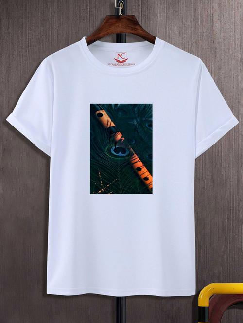 unisex white graphic print t-shirt - 20883210 - Standard Image - 0