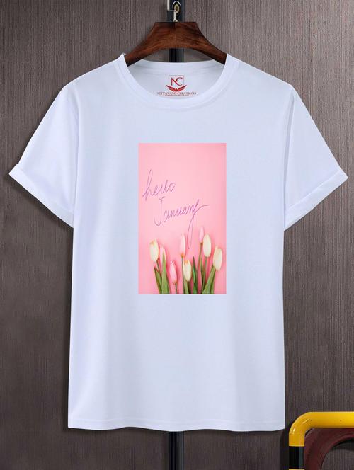 unisex white graphic printed t-shirt - 20883262 -  Standard Image - 0