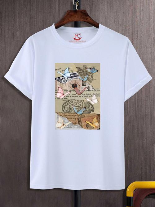 unisex white graphic printed t-shirt - 20883268 - Standard Image - 0