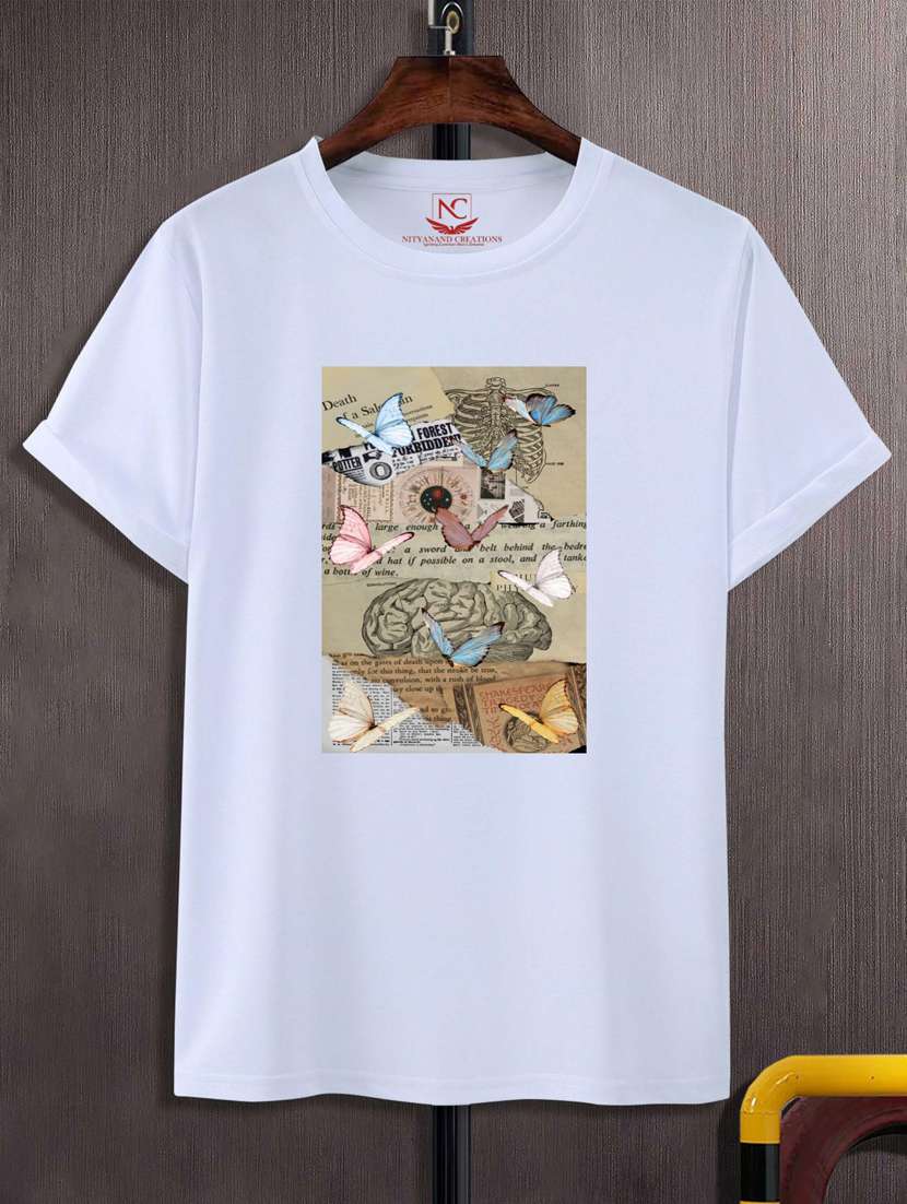 unisex white graphic printed t-shirt - 20883268 - Zoom Image - 0
