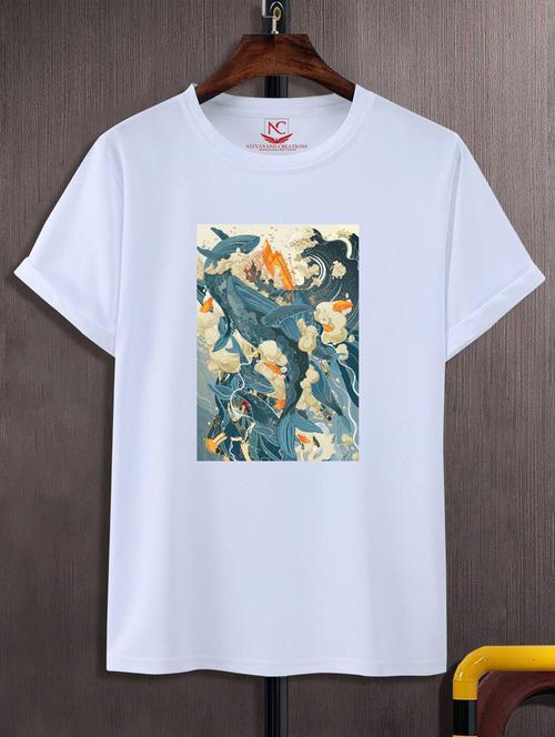 unisex white graphic printed t-shirt - 20883273 - Standard Image - 0