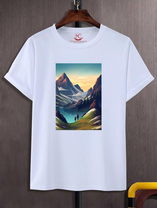 unisex white polyester graphic t-shirt - 20883275 - Standard Image - 0
