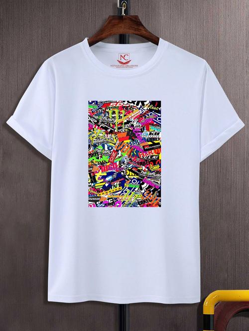 unisex white graphic printed t-shirt - 20883276 - Standard Image - 0