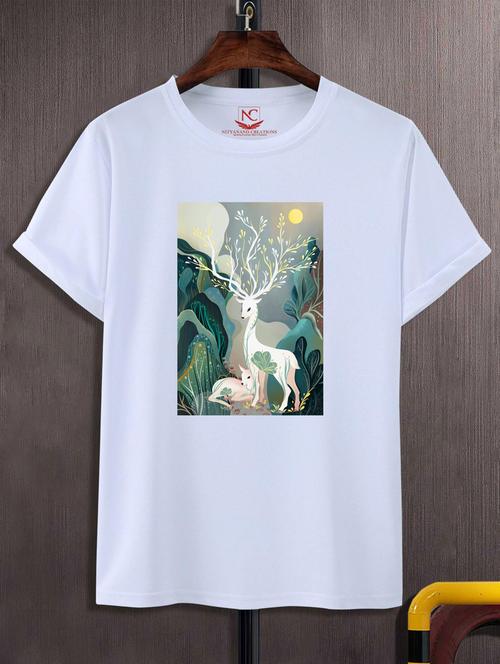 unisex white graphic printed t-shirt - 20883293 - Standard Image - 0