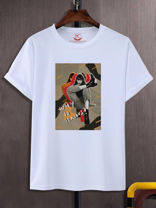 unisex white graphic printed t-shirt - 20883300 -  Standard Image - 0