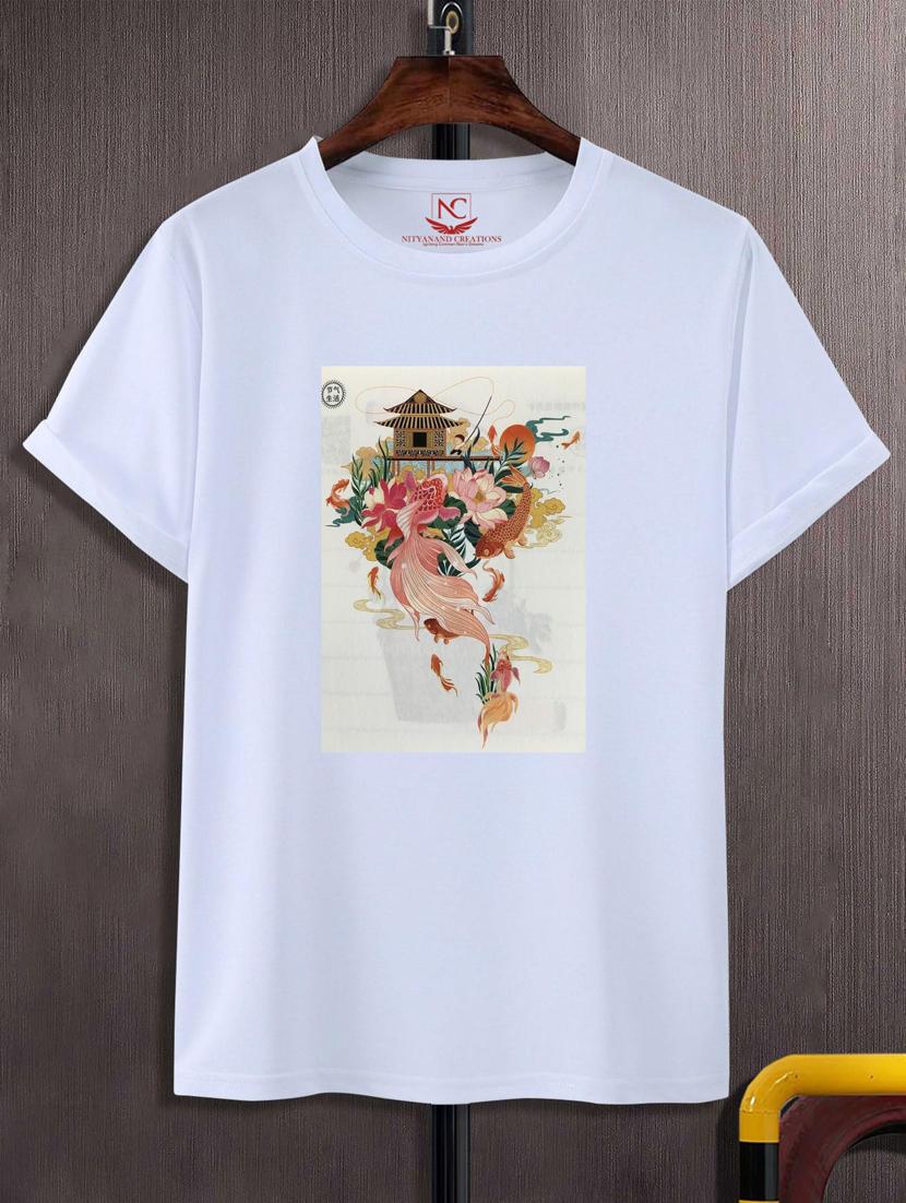 unisex white graphic printed t-shirt - 20883302 - Zoom Image - 0