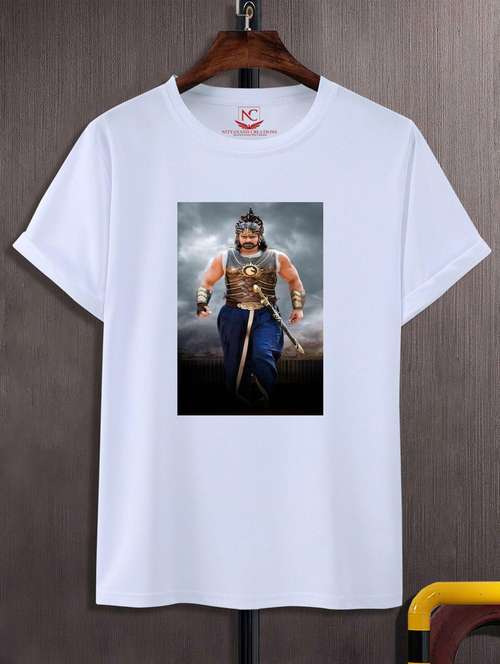 unisex white graphic printed t-shirt - 20883318 - Standard Image - 0