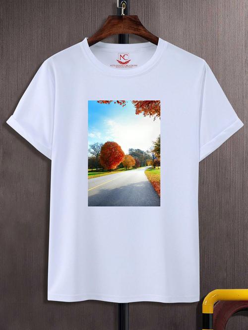 unisex white graphic printed t-shirt - 20883326 - Standard Image - 0